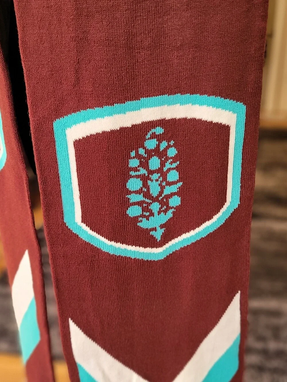 Free People Movement Big League Reversible Scarf mahogany Maroon and Aqua Teal